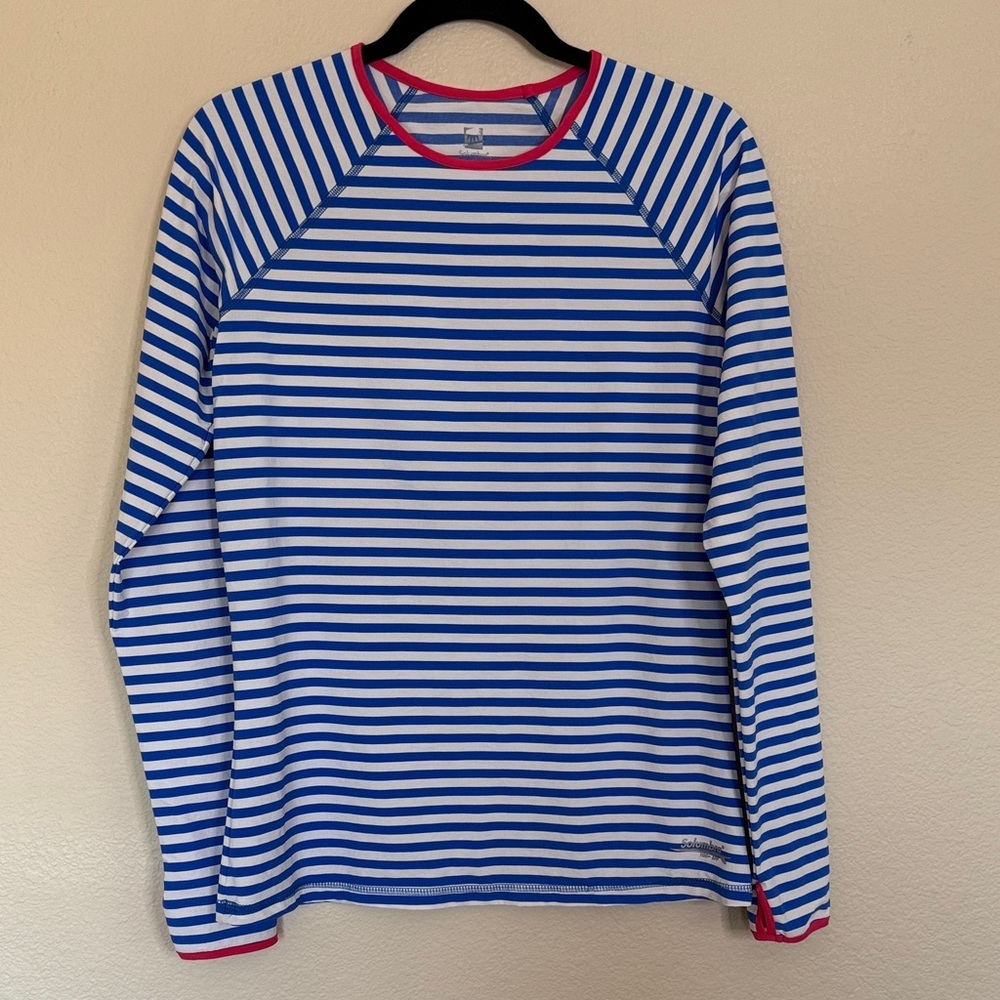 Solumbra SPF 100 long sleeve striped shirt women’s large EUC